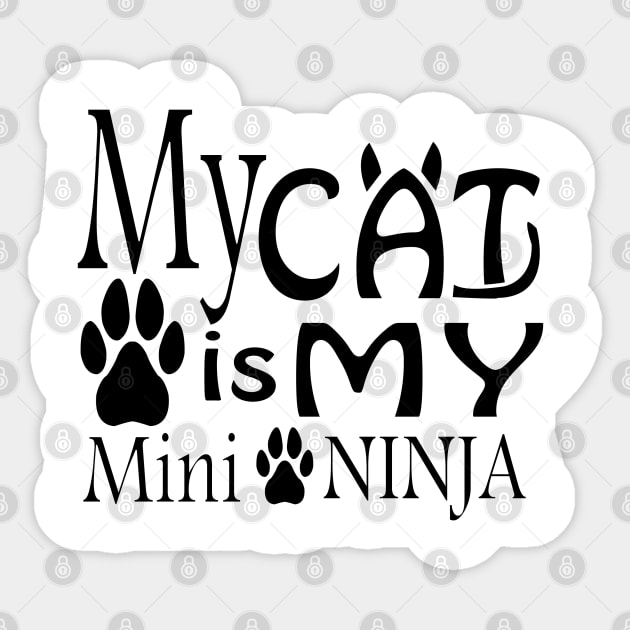 Cat Ninja Sticker by DickinsonDesign